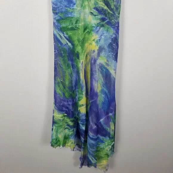 Komarov Purple Blue Green Sheer Dress Sz XL Item #9517 - Picture 12 of 14